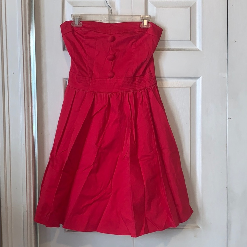 Strapless red a-line for spring!